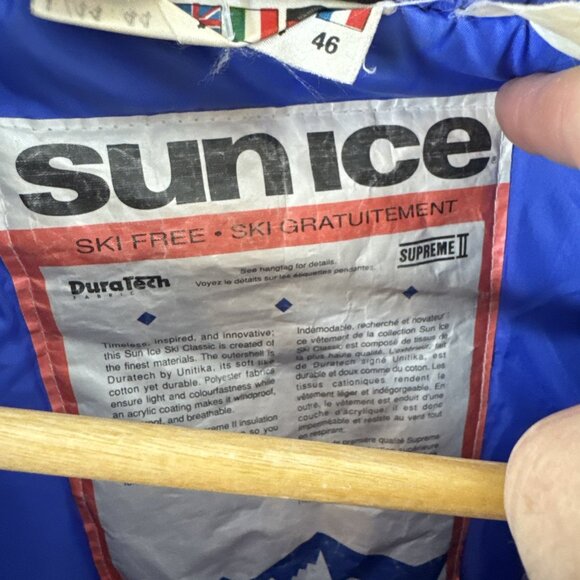 Vintage 80s Sun Ice Supreme II Blue Ski Anorak Pullover Jacket L Retro Canada - Picture 5 of 8
